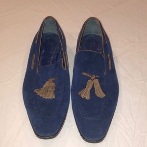 Hadleigh’s Men’s Navy Suede Slip-On Shoes! 10